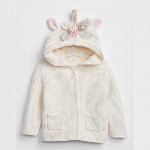 GAP Other - baby GAP 12-18M Knit Cream Hooded Sweater
